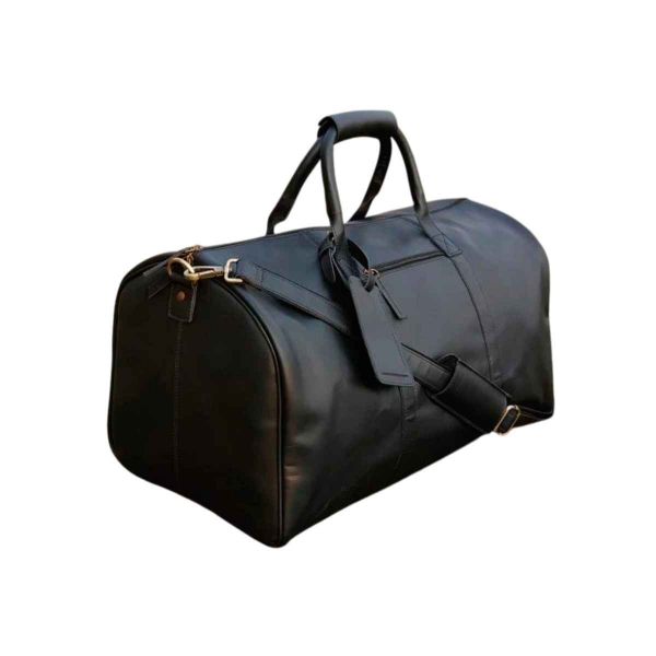 Black Leather Duffle Bag Durable Travel Bag for Men and Women Manufacturers, Suppliers in New Zealand
