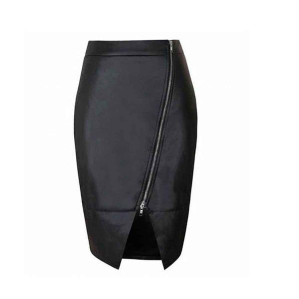 Black Leather Knee Length Skirt Stylish Available in All Size Manufacturers, Suppliers in Sialkot