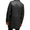 Black Leather Long Coat for Men Slim Fit Full Sleeve Formal Wear All Sizes Manufacturers, Suppliers in Sialkot