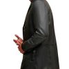 Black Leather Long Coat for Men Slim Fit Full Sleeve Formal Wear All Sizes Manufacturers, Suppliers in Sialkot