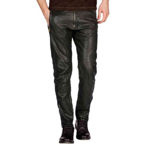 Black Leather Pants Plain Pattern Button Closure All Sizes Available Premium Quality Manufacturers, Suppliers in Sialkot
