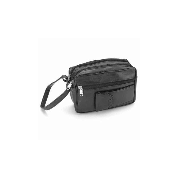 Black Leather Pouch Bag with Zipper Manufacturers, Suppliers in New Zealand