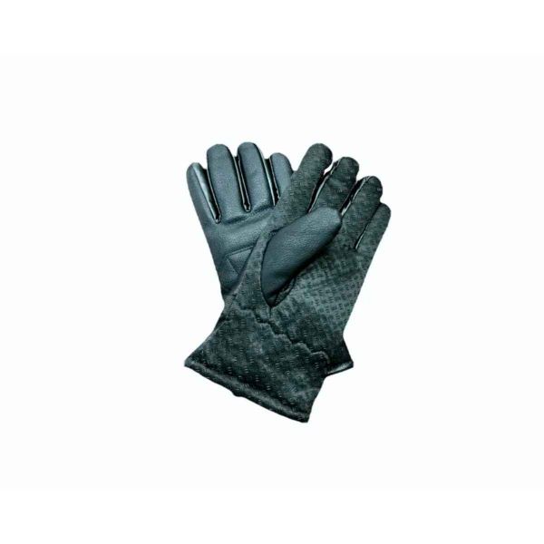 Black Leather Safety Sports Gloves with Adjustable Cuffs and Button Closure Mens And Women Woolen Extra Warm Leather Gloves  Manufacturers, Suppliers in Sialkot