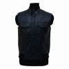 Black Leather Vest Sleeveless Trendy and Made for Comfort Manufacturers, Suppliers in Sialkot