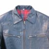 Blue Full Sleeve Leather Jacket Pure Leather Plain Pattern Perfect for Party Wear Manufacturers, Suppliers in Sialkot