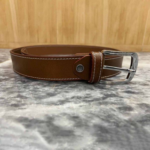 Brown Genuine Leather Belt Plain Design Free Size for Classic Style Manufacturers, Suppliers in Sialkot