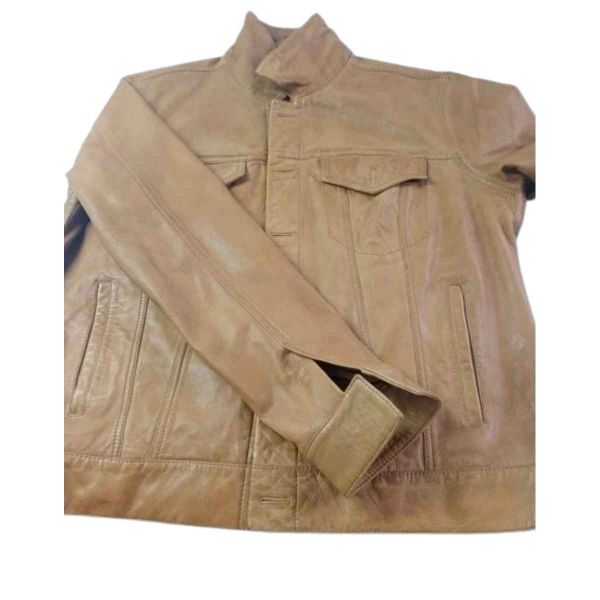 Brown Leather Shirt for Men Plain Design Premium Leather Material Manufacturers, Suppliers in Sialkot