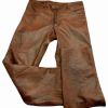 Brown Leather Slim Fit Pants for Men Plain Pattern Medium Rise Manufacturers, Suppliers in Sialkot