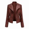 Brown Pure Leather Striped Biker Jacket Full Sleeve Casual Wear Manufacturers, Suppliers in Sialkot