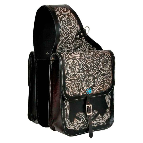 Brown and Black Printed Genuine Leather Saddle Bag for Party Wear Manufacturers, Suppliers in Sialkot