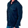 Casual Blue Leather Shirt Full Sleeve Large Size Dry Wash Manufacturers, Suppliers in Sialkot