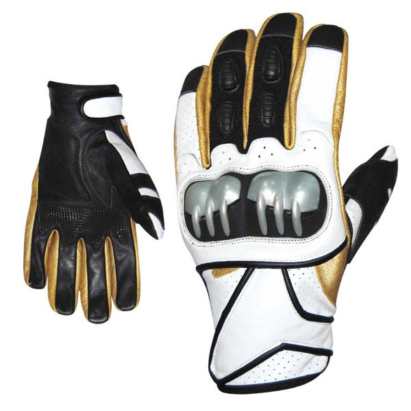 Customised Racing Motorcycle Gloves Black and White Full Fingered Free Size Manufacturers, Suppliers in Sialkot