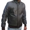 Dark Brown Leather A2 Flight Bomber Jacket Classic Aviator Coat Manufacturers, Suppliers in Paris