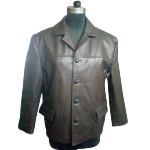Durable Black Leather Coat Casual Wear Full Sleeves Plain Pattern Sizes S to XL Manufacturers, Suppliers in Sialkot