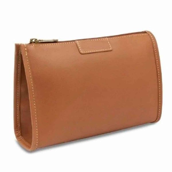 Durable Leather Cosmetic Makeup Pouch Rectangular Zipper Design Customized Colors Standard Size Manufacturers, Suppliers in New Zealand