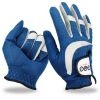 Mens Blue Full Finger Sports Golf Gloves with Adjustable Wrist Strap Breathable Non Slip and Moisture Wicking Manufacturers, Suppliers in Sialkot