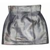 Party Wear Perfect Silver Leather Skirt Short Length Slim Fit Hand Wash Care Manufacturers, Suppliers in Sialkot