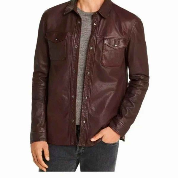 Premium Brown Plain Leather Shirt Slim Fit Stylish Look Manufacturers, Suppliers in Sialkot