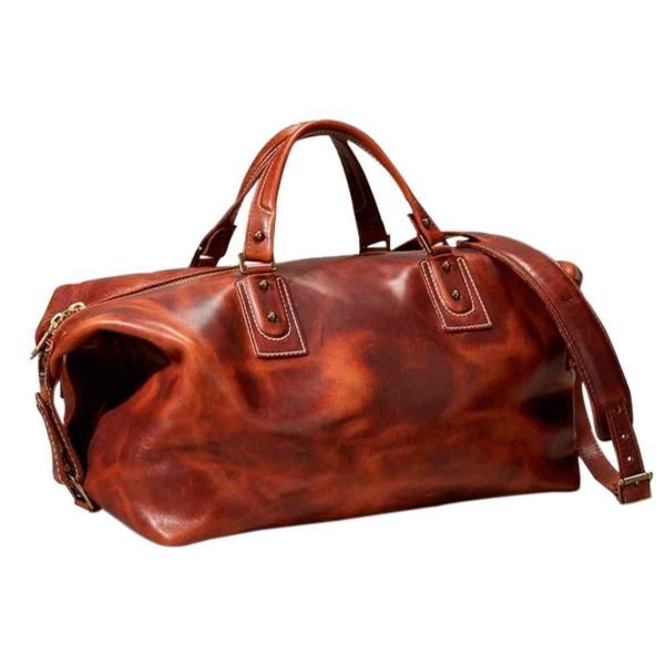 Pure Leather Dark and Light Brown Bag Plain Design Zipper Closure Adjustable Strap Manufacturers, Suppliers in New Zealand