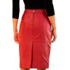 Red Pure Leather Skirt Fitted Stylish All Sizes Available Manufacturers, Suppliers in Sialkot