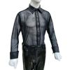 Slim Fit Black Mesh Party Shirt for Men Medium Size Full Sleeves Manufacturers, Suppliers in Sialkot
