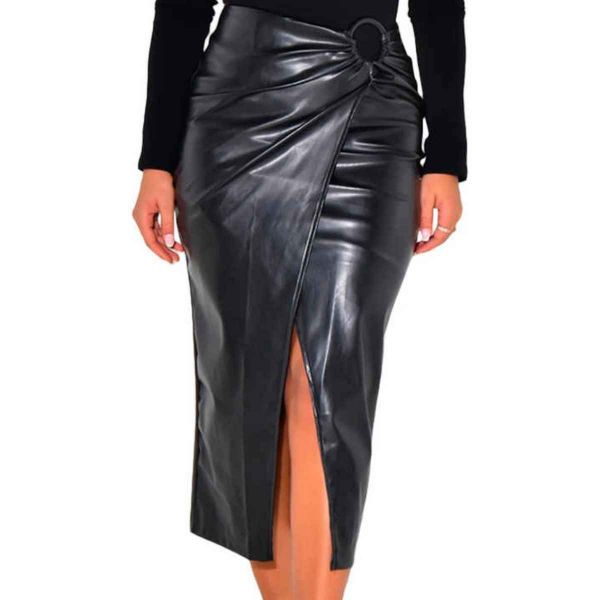Slim Fit Women Black Leather Skirt Manufacturers, Suppliers in Sialkot