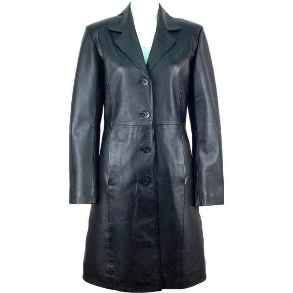 Stylish Black Leather Full Sleeve Coat Plain Pattern Perfect Fit in Small Medium and Large Manufacturers, Suppliers in Sialkot