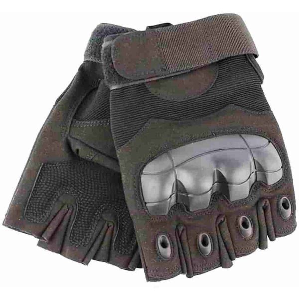 Tactical Hand Gloves Unisex Green Leather Half Finger Safety Gloves  Manufacturers, Suppliers in Sialkot