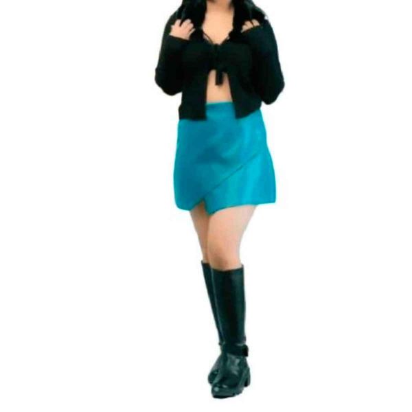 Trendy Blue Leather Wrap Skirt Plain Style for Women Manufacturers, Suppliers in Sialkot