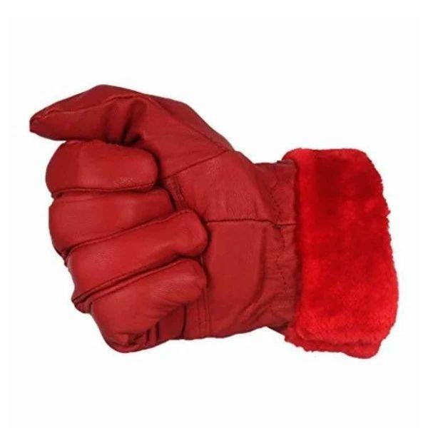 Women Red Leather Safety Gloves Pure Leather Winter Driving Gloves Solid Pattern Heat Resistant Manufacturers, Suppliers in Sialkot